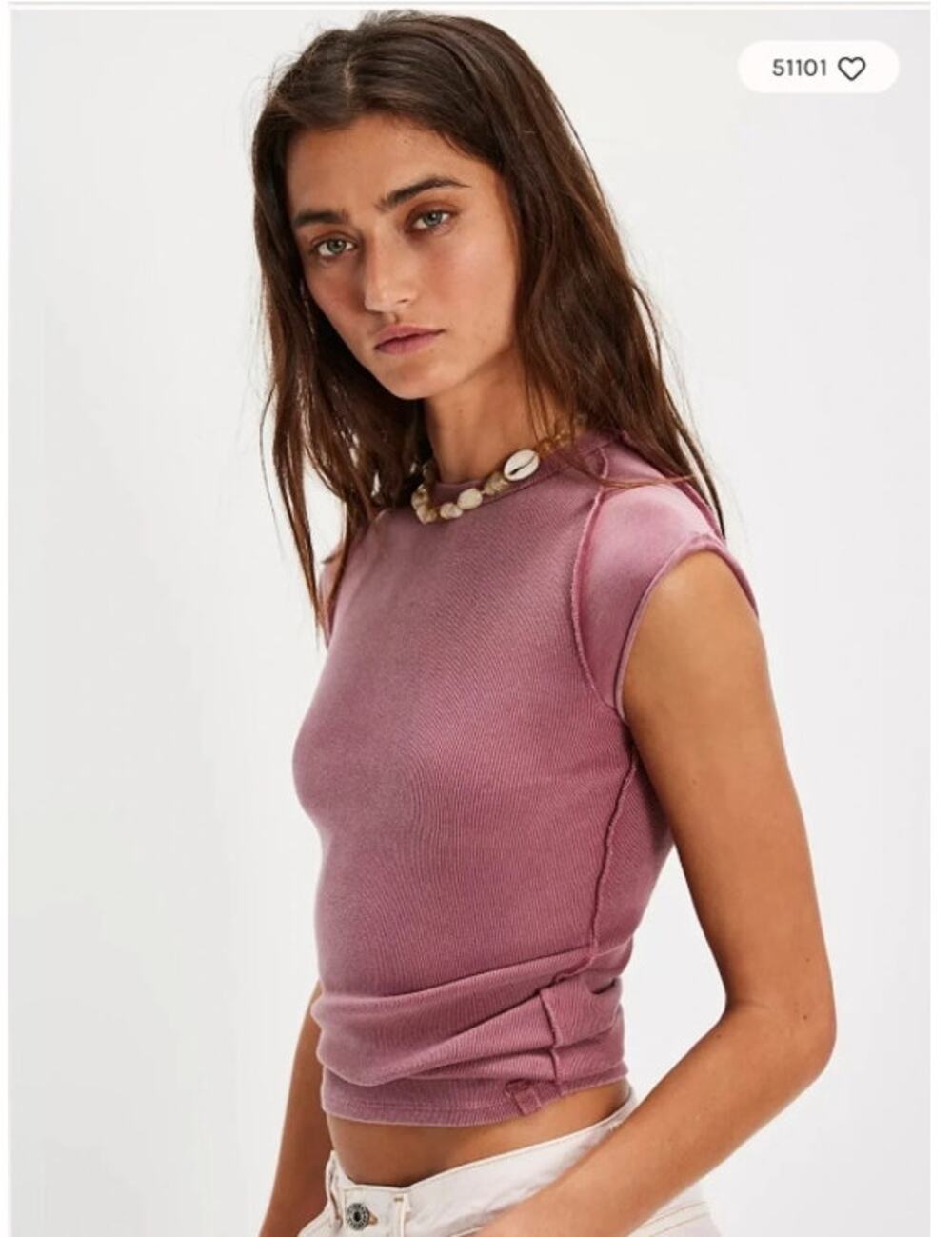 NEW! We The Free 'Ever Had' Cap Sleeve Cotton Tee in DESIRED ROSE (M)